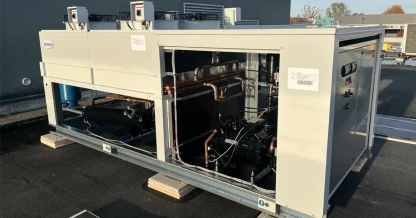 Groupe frigorifique extérieur PROFROID installé en toiture à Entzheim.